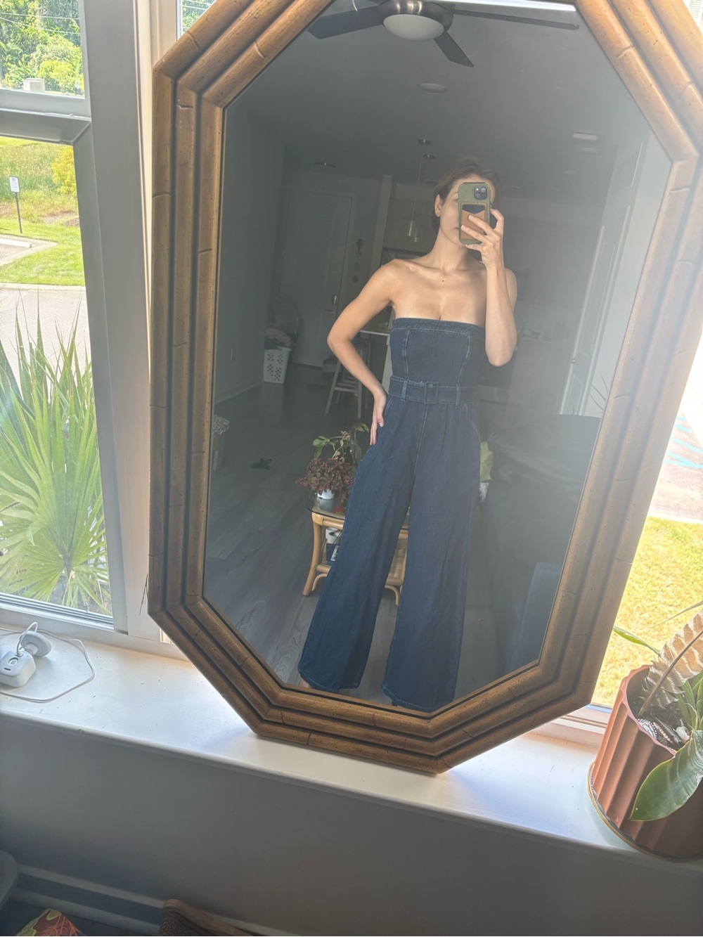 Reformation Strapless Dark Blue Denim Jumpsuit - Picture 5 of 6